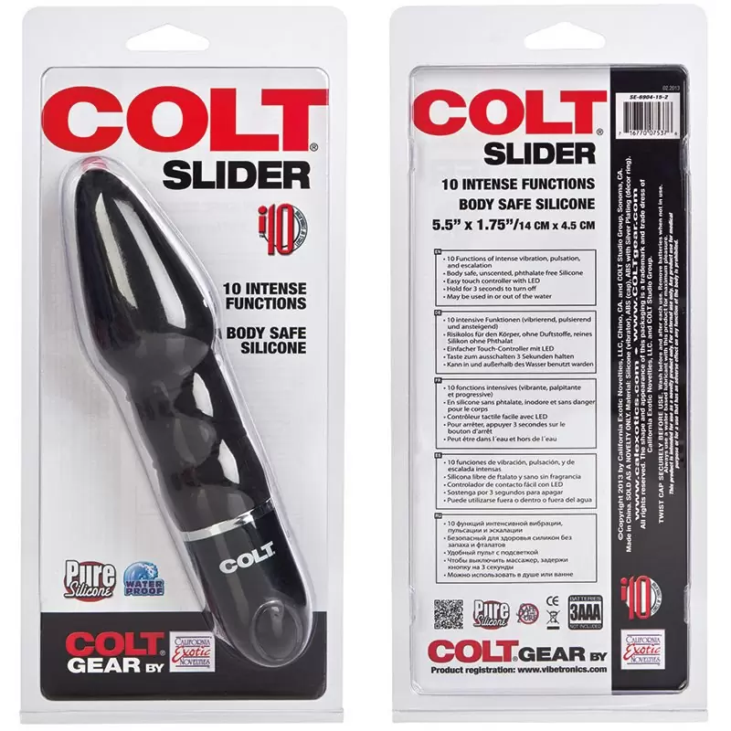 Анальный стимулятор Colt Slider с вибрацией – черный