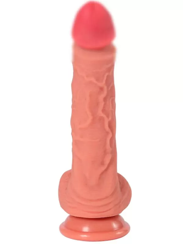 Реалистичный фаллоимитатор Real Dual Layer, 23 см, силикон, телесный цвет