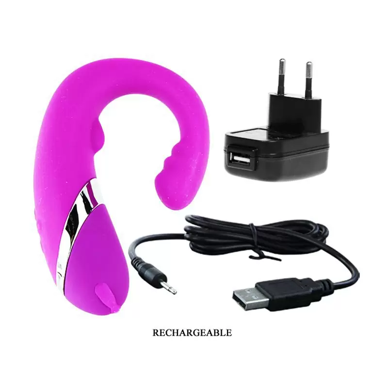 Изогнутый водонепроницаемый вибростимулятор Amour – пурпурный