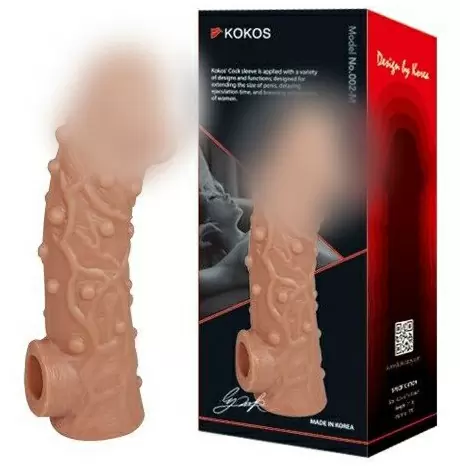 Насадка реалистик на фаллос, с пупырышками и отверстием для мошонки EXTREME SLEEVE RES.002 Medium