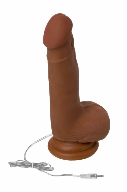 Виброреалистик с мошонкой Toyfa Elite Mulatto на присоске 13 см – мулат