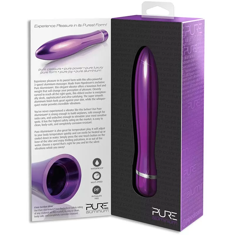 Вибромассажер Pure Aluminium Large Purple – фиолетовый