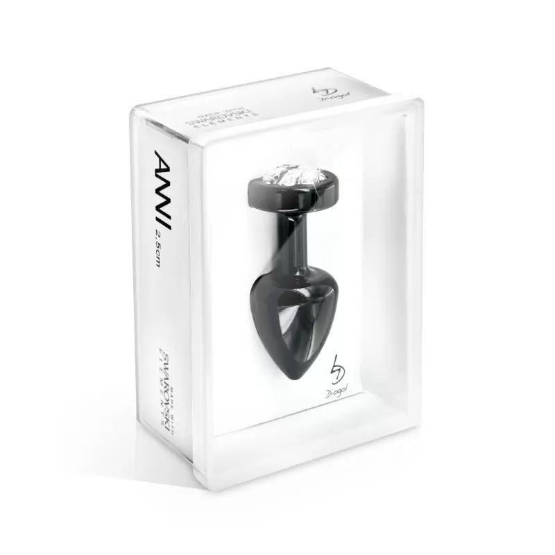 Металлический анальный плаг Anni Clover T1 с кристаллом в форме клевера – черный