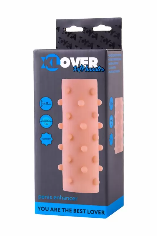 Длинная насадка с дополнительной стимуляцией для женщины ToyFa XLover Soft booster – телесный 