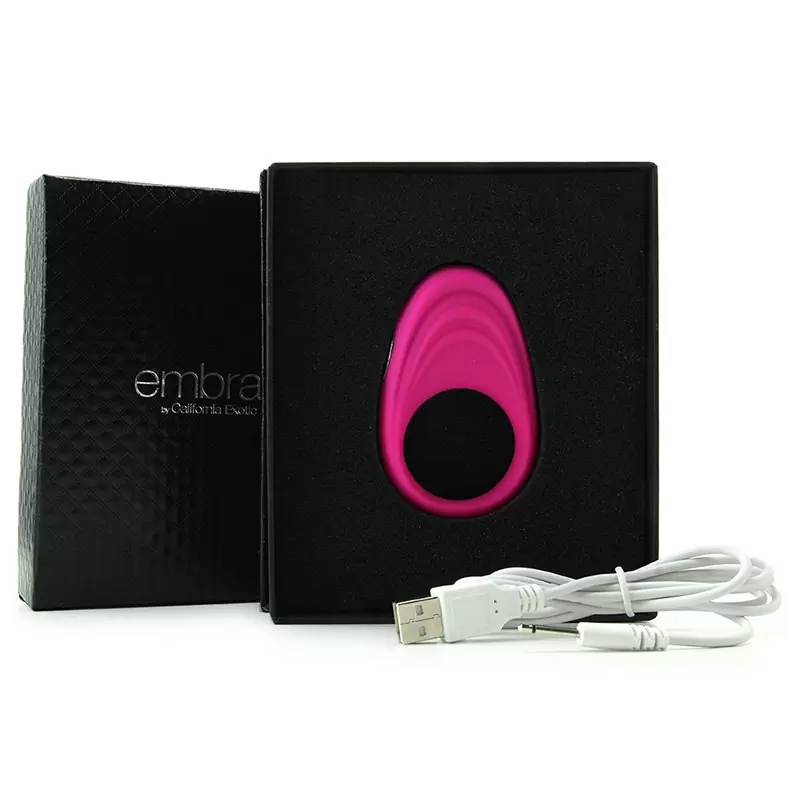 Эрекционное кольцо Embrace Pleasure Ring перезаряжаемое – розовое