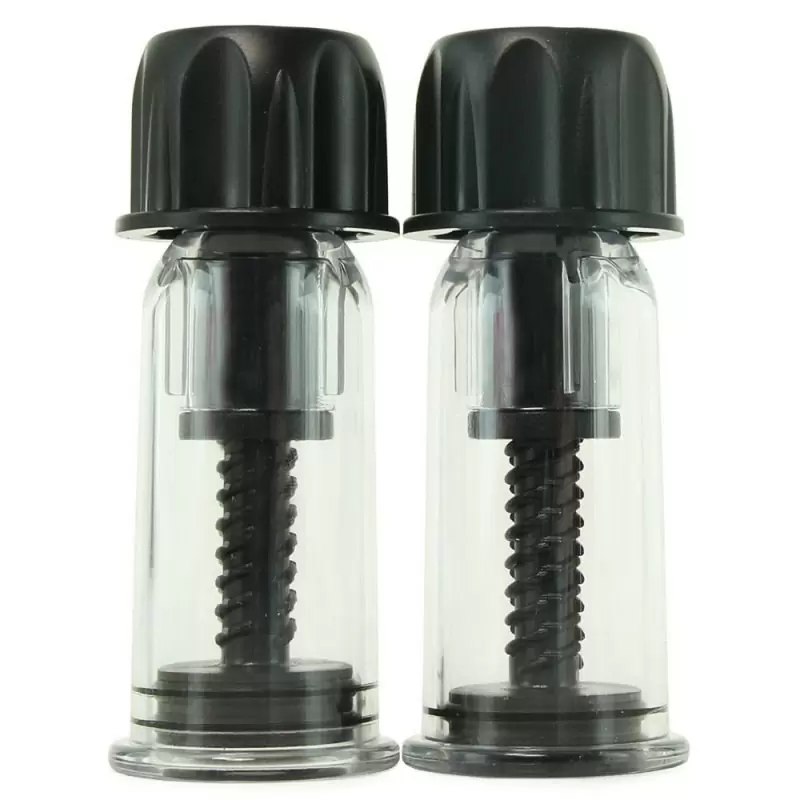 Вакуумные поршневые помпы для сосков Vacuum Twist Suckers, 10,2 см, диаметр 3,8 см, черный