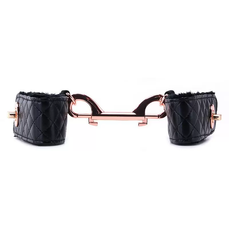 Элегантнаые наручники Entice Universal Cuff Links, с золотистой металлической застежкой, 26,7 см, черные