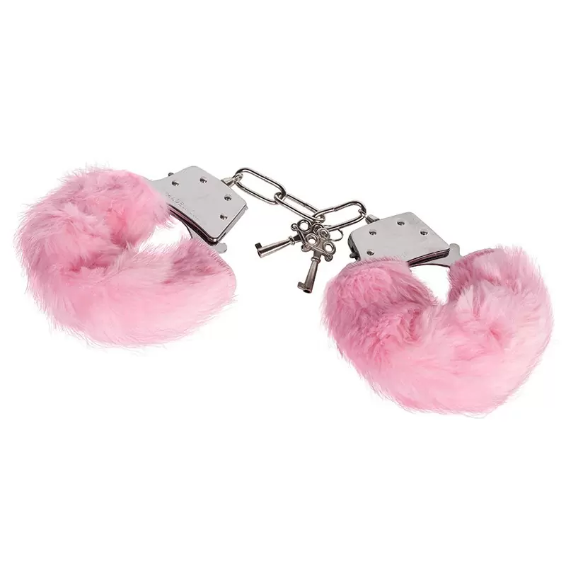 Металлические наручники Metal HandCuff с мехом – розовые