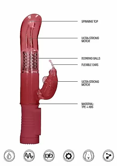 Вибратор кролик Rotating Butterfly (красный)