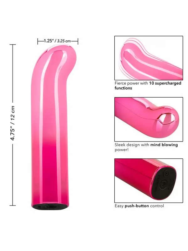 Изогнутая вибропуля Glam, 9 см, 10 режимов, розовый