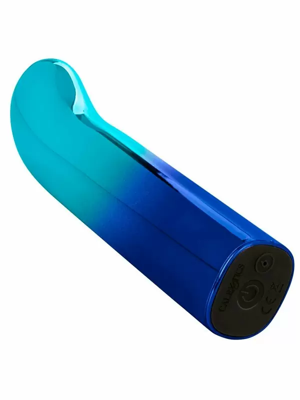 Изогнутая вибропуля Glam, 9 см, 10 режимов, голубой