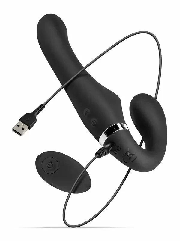 Безремневой вибрострапон Avery, с пультом Д/У, 22 см, 10 режимов, силикон, черный