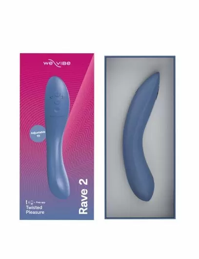 Уникальный вибратор We-Vibe Rave 2 для стимуляции зоны G, 21,7 см, серо-голубой
