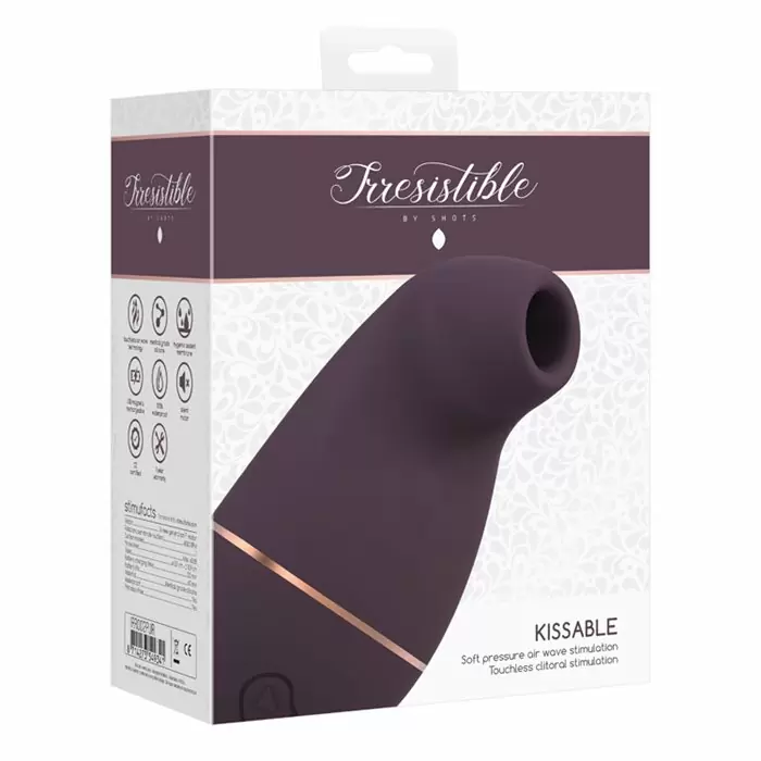 Бесконтактный стимулятор клитора Irresistible Kissable Purple, 11 см, силикон, фиолетовый