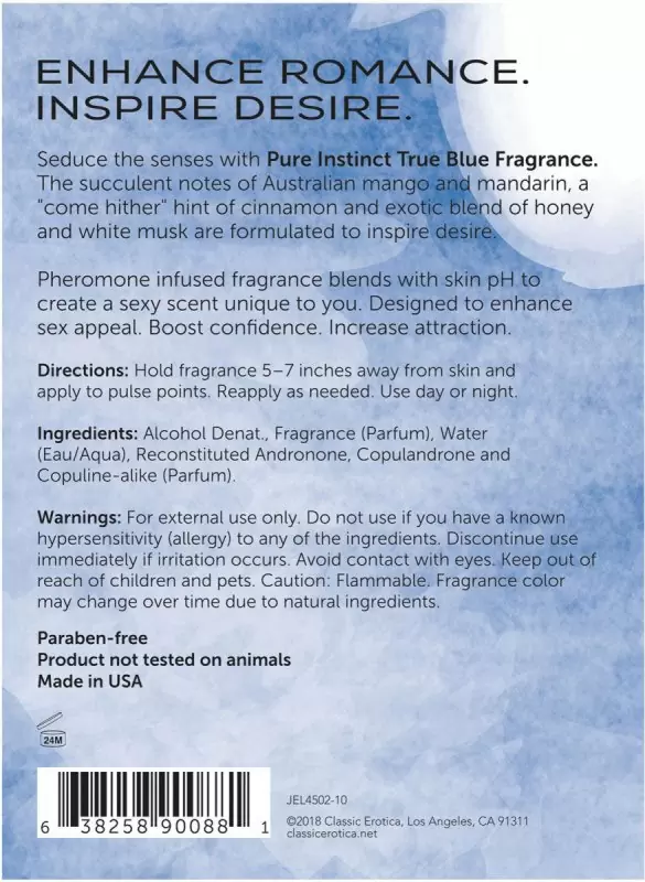 Цитрусовый аромат с феромонами Pure Instinct True Blue 25 ml