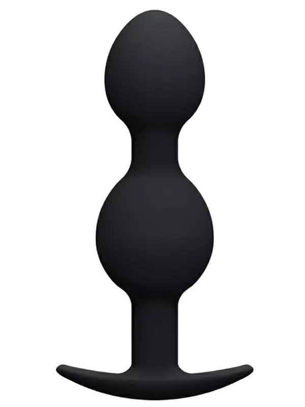 Анальная втулка Pretty Love, со смещённым центром тяжести, 11 см, силикон, черный