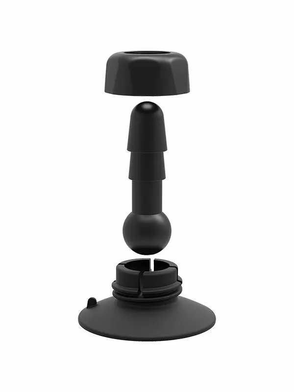 Фиксирующийся плаг для крепления фаллоимитаторов или насадок для страпонов Doc Johnson Deluxe 360° Swivel Suction Cup Plug, Vac-U-Lock, 11,4 см, АБС-пластик, черный 