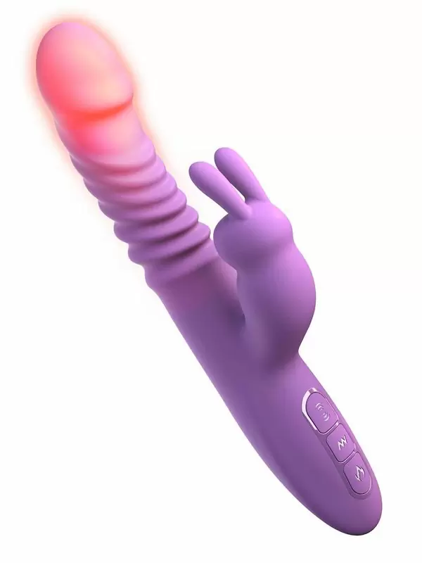 Изогнутый вибратор-кролик Pipedream Her Thrusting Silicone Rabbit, 24 см, с поступательными движениями, вращением, нагревом
