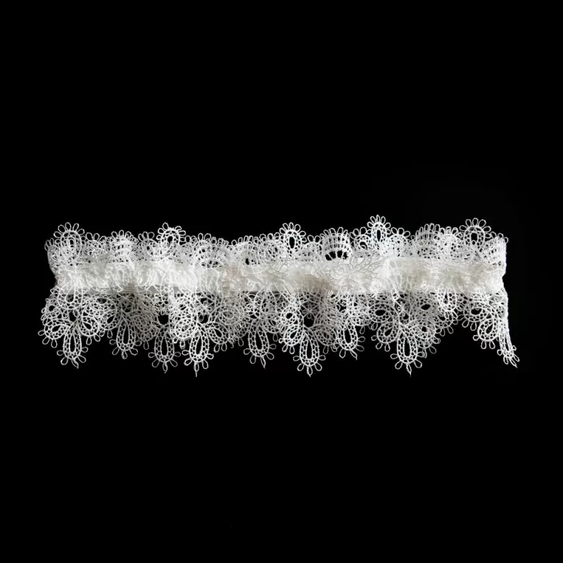 Белая подвязка из кружева ручной работы Dolce Piccante Delicati pizza - S/M