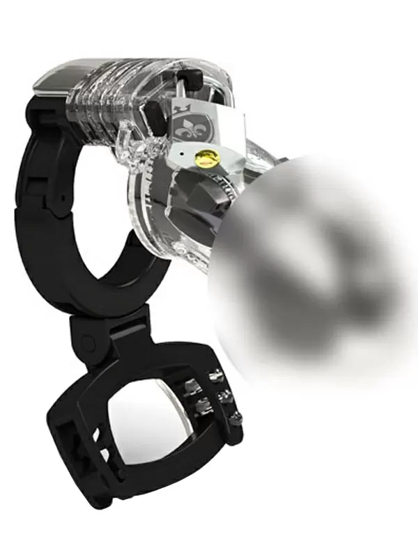 Пояс верности для мужчин Mystim Pubic Enemy No 3, 8,2 см, с кольцом, прозрачный