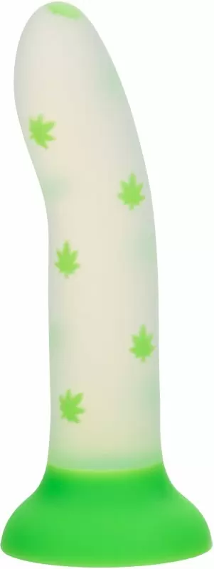 Светящийся фаллоимитатор California Exotic Novelties Glow Stick Leaf, 15,2 см, силикон, белый с зелёным
