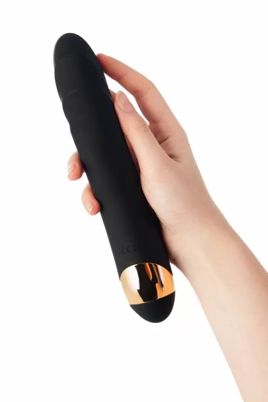 Черный классический вибратор Waname D-Splash Storm. 17 см. Силикон