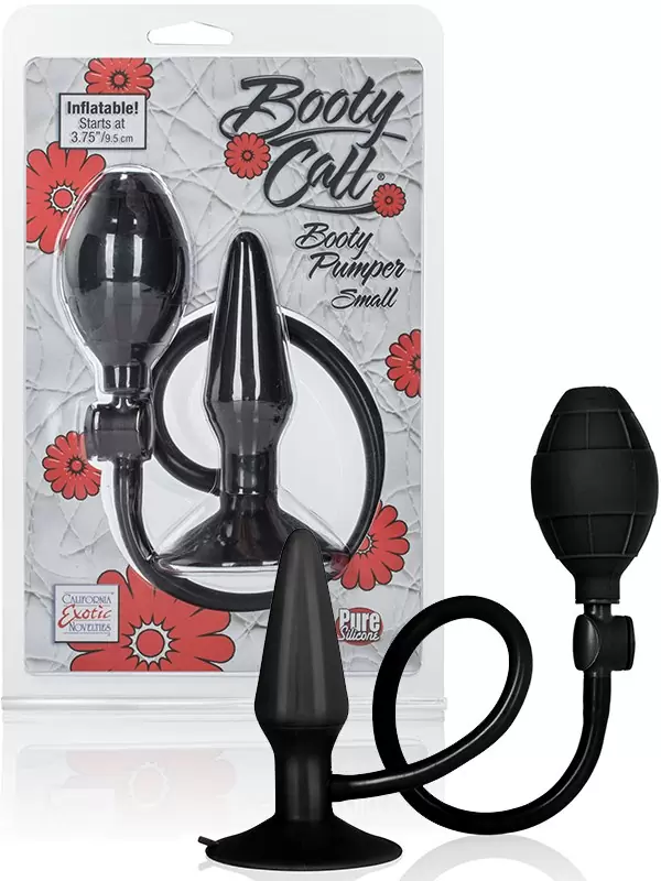 Анальная пробка с насосом Booty Pumper малая – черная	