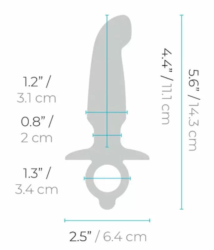 Изогнутый стимулятор простаты b-Vibe HITHER PLUG, 14,3 см, силикон, голубой