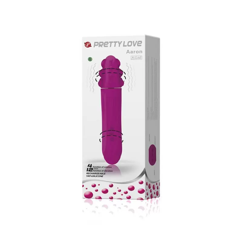 Двухголовый ротатор Aaron с вибрацией – розовый 