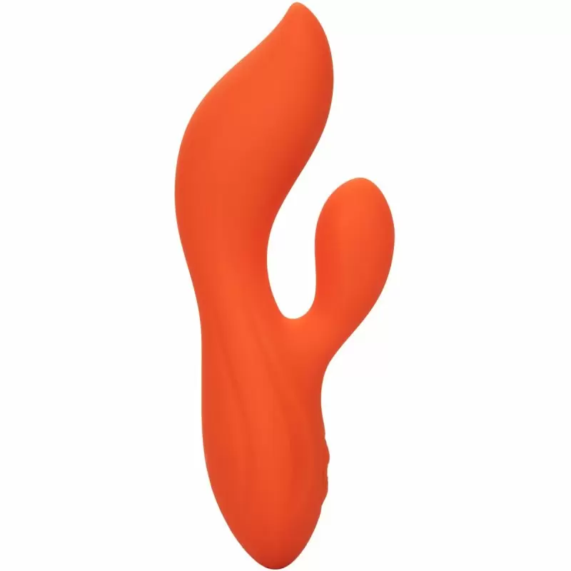 Изогнутый вибратор-кролик Stella Liquid Silicone Dual Teaser, 15,2 см, 12 режимов, оранжевый