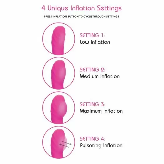 Рельефный вибратор INSATIABLE G INFLATABLE G-WAND, 21.5 см, 7 режимов, силикон, розовый