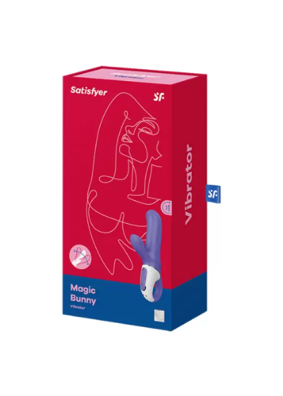 Вибромассажер с клиторальным стимулятором Satisfyer Vibes - Magic Bunny – синий
