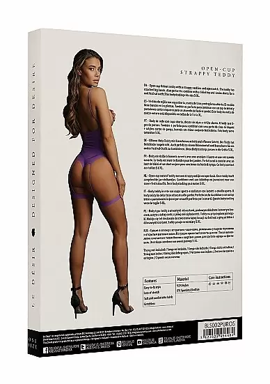 Боди с открытыми чашками и гартерами, one size, Shots Toys