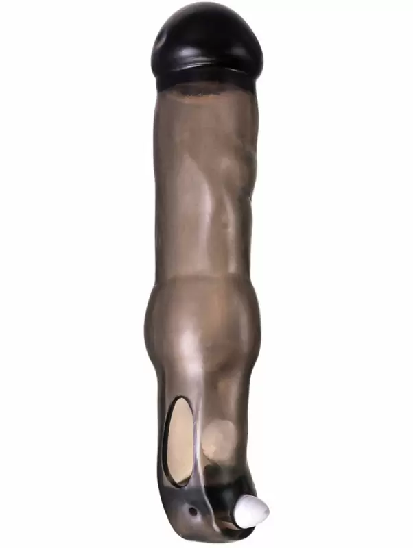 Увеличивающая насадка на пенис TOYFA XLover с петлей на мошонку и вибрацией – серый