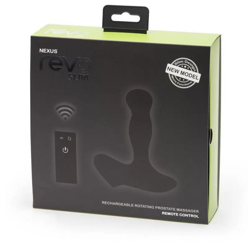 Массажер простаты Nexus Revo Slim с пультом ДУ - черный: 8 режимов работы, 34 комбинации, медицинский силикон