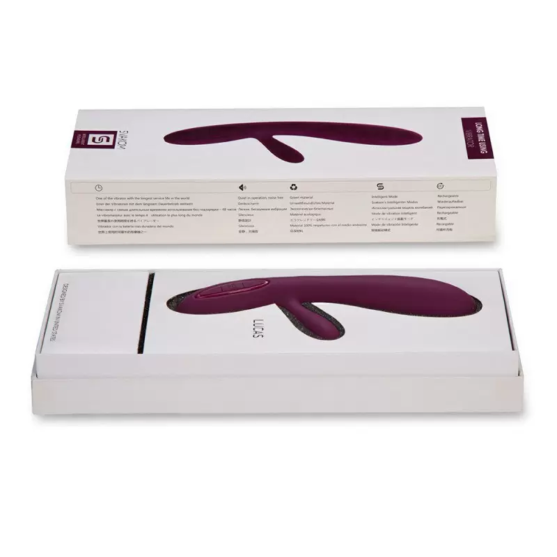 Двойной вибратор Lucas с интеллектуальным режимом, 48 ч без подзарядки – фиолетовый