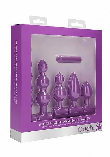 Набор анальных стимуляторов USB-Rechargeable Anal Set фиолетовый