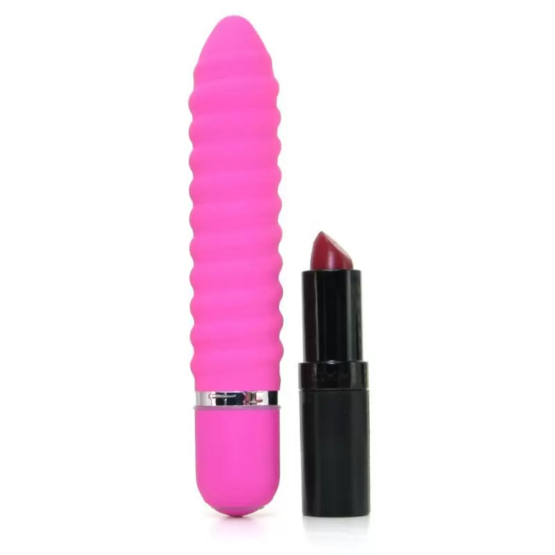 Компактный ребристый вибромассажер 10-Function Charisma Twisty – розовый