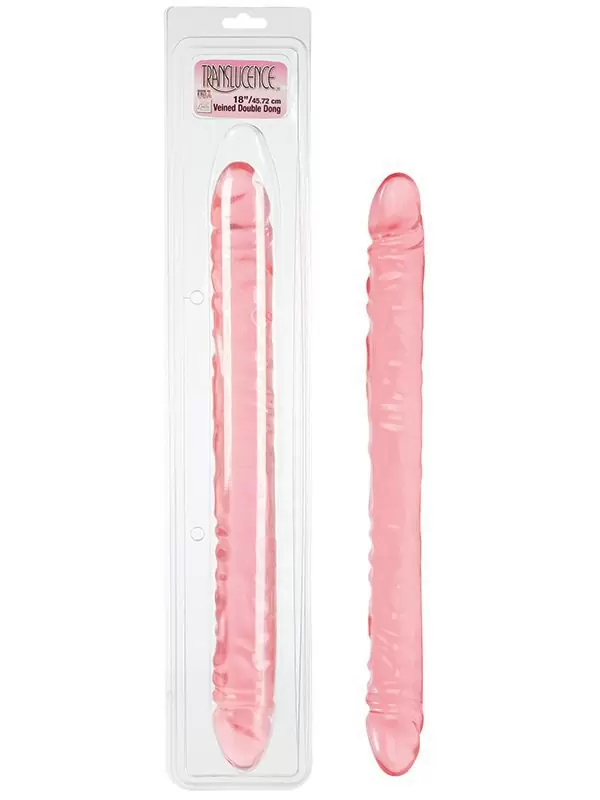 Двухголовый фаллоимитатор Translucence Veined Double Dong 18