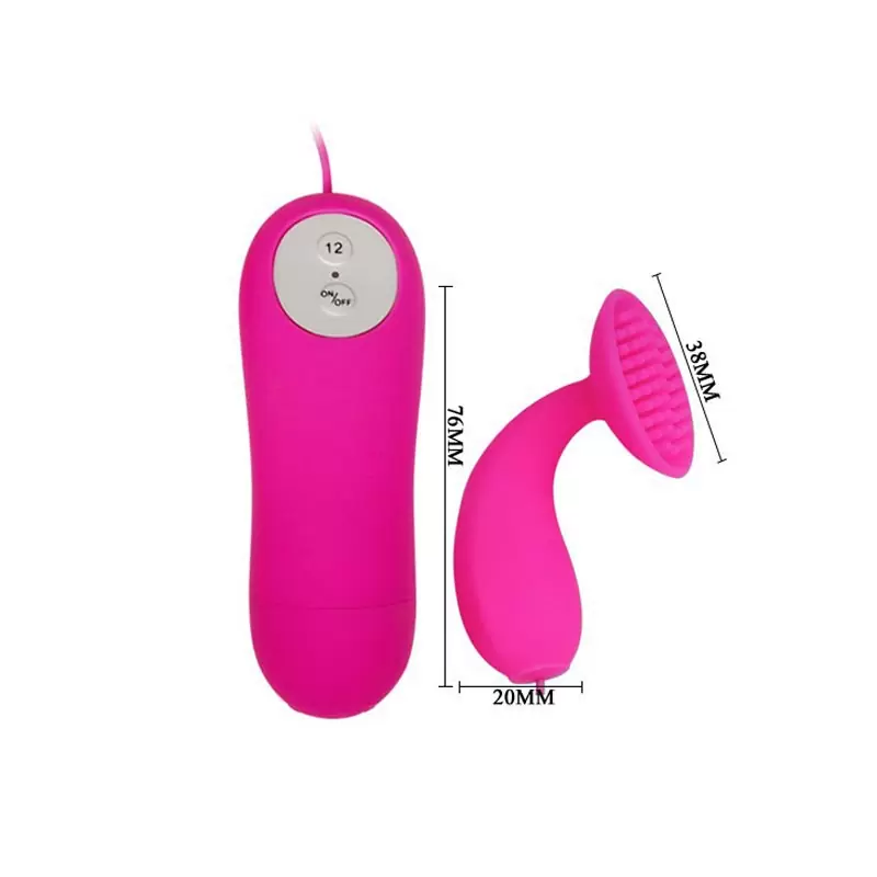 Вибростимулятор клитора Brady с проводным пультом управления – розовый