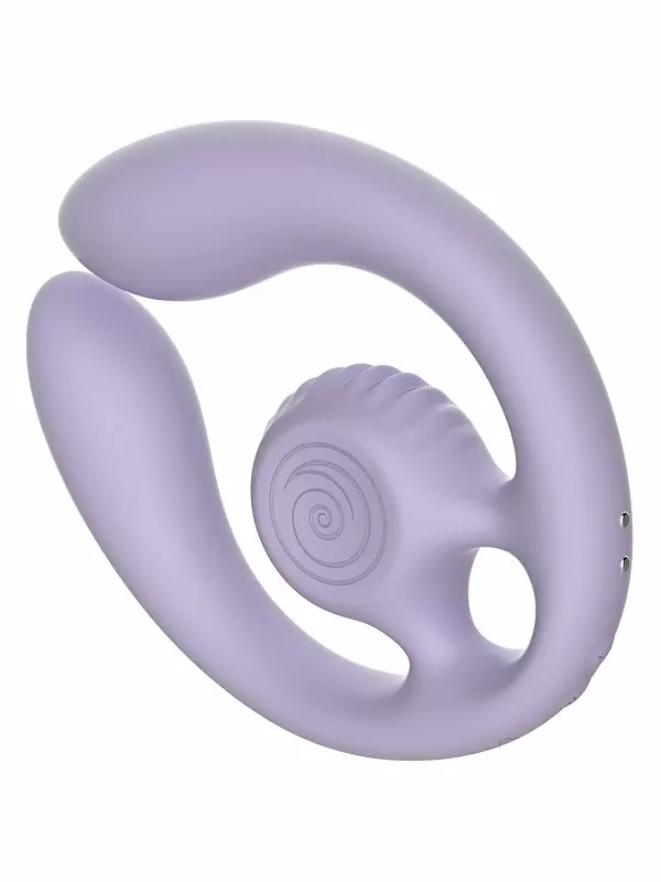 Эргономичный вибратор для пар SVibe Snail GIZI Duo, 3 мотора, пульт ДУ, силикон, лиловый