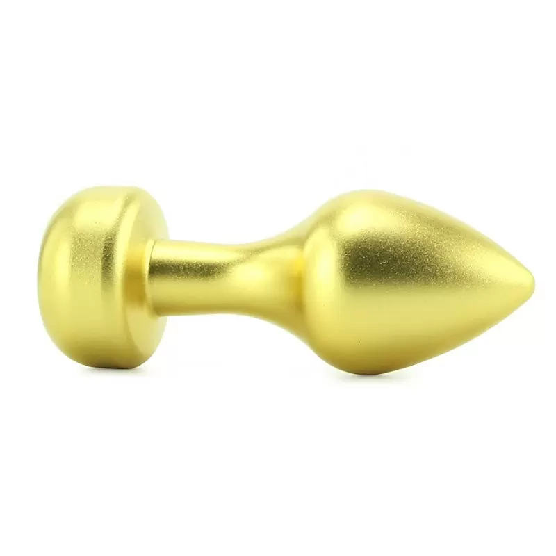 Анальная пробка Mini Luv Plug с кристаллом – золотая