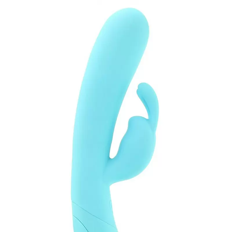 Вибромассажер Impress Rabbit со стимуляцией клитора – голубой