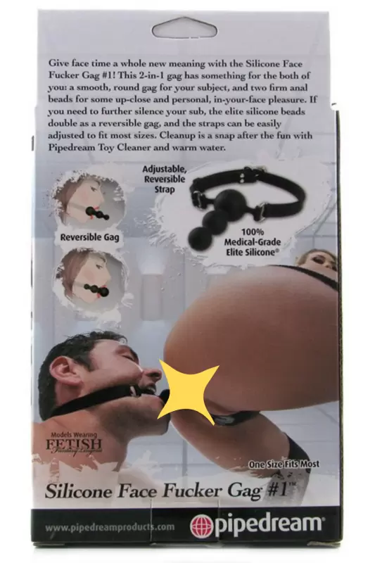 Кляп-Страпон с креплением на голове Silicone Face Fucker Gag #1