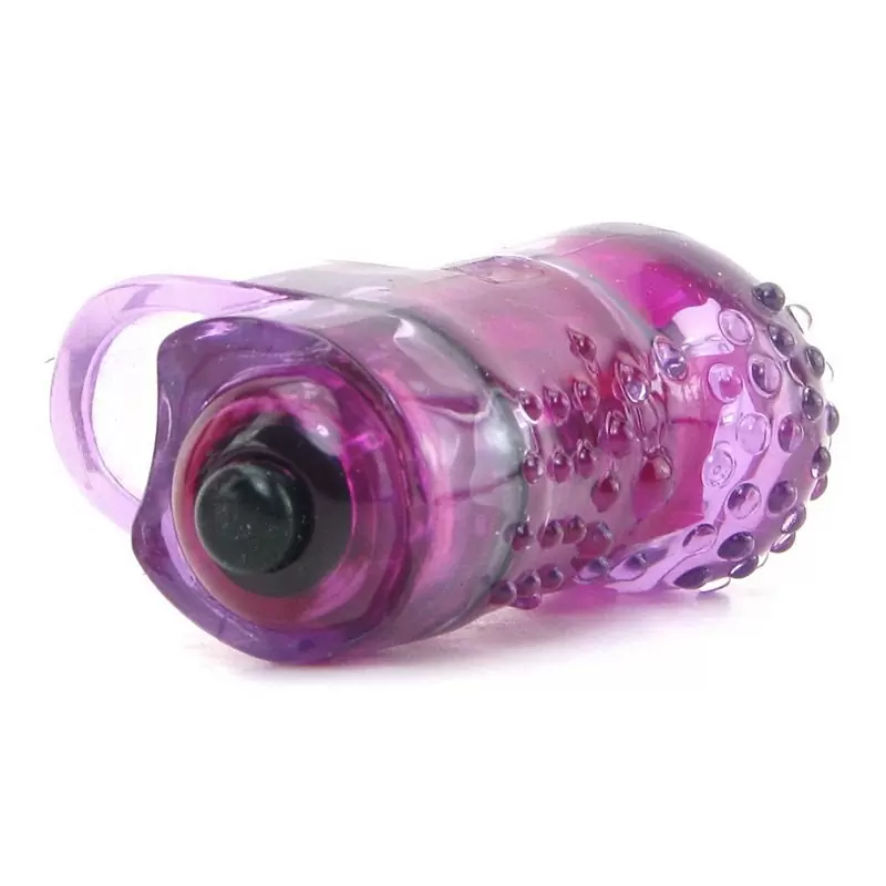 Светящийся вибростимулятор на палец Screaming O - Fing O Glow с пупырышками – фиолетовый