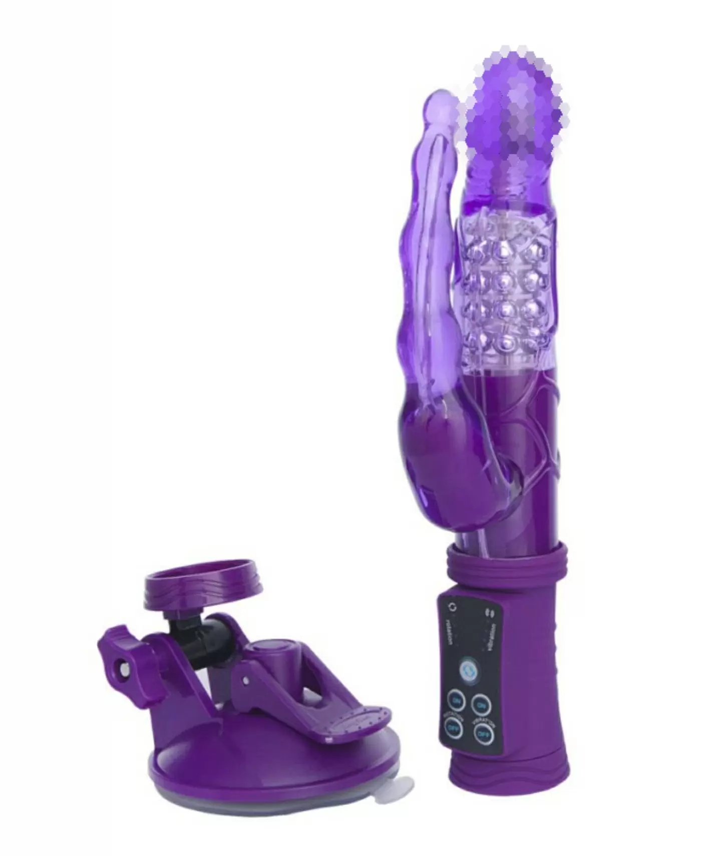 Анально-вагинальный вибратор с ротацией TOYFA A-Toys на присоске – фиолетовый