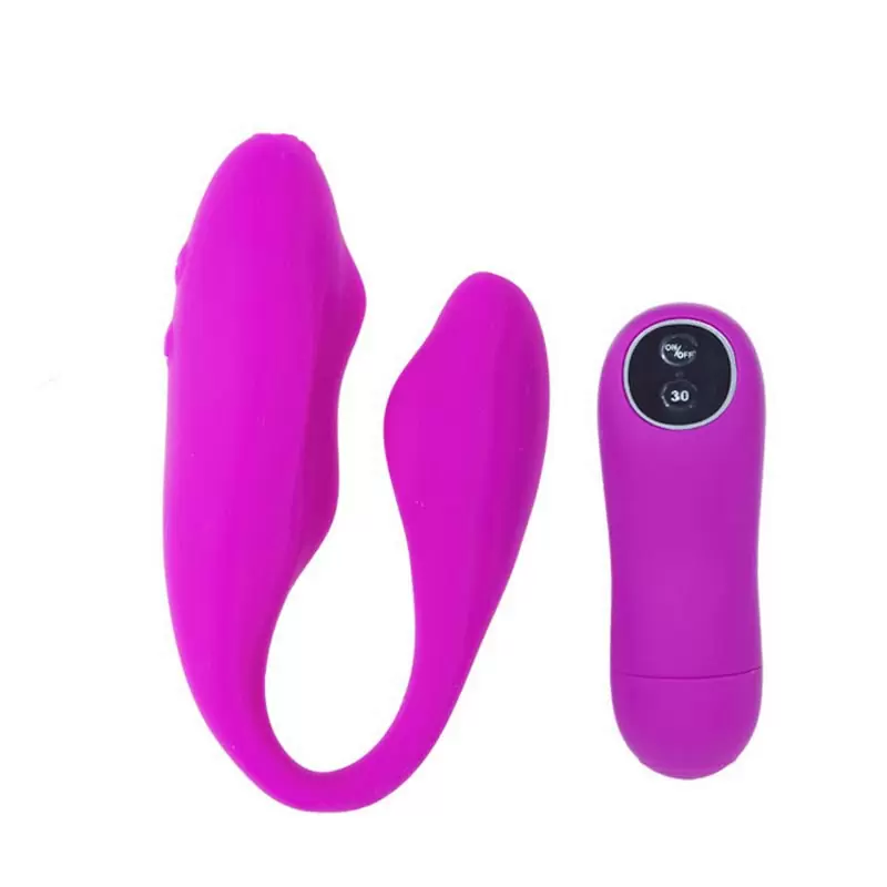 Водонепроницаемый вибромассажер для двоих Bernie с дистанционным пультом – малиновый
