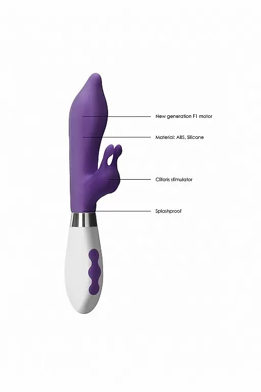 Элегантный вибратор-кролик Adonis, 22 см, 10 режимов, силикон, фиолетовый с белым