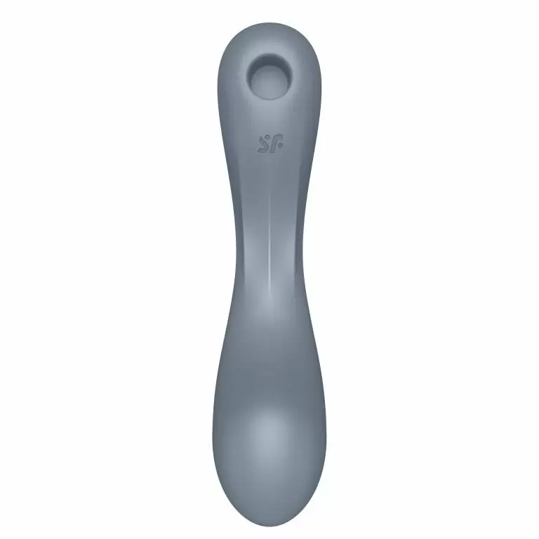 Изогнутый вибратор Satisfyer Curvy Trinity 1, с двумя моторами, 17,4 см, серо-голубой
