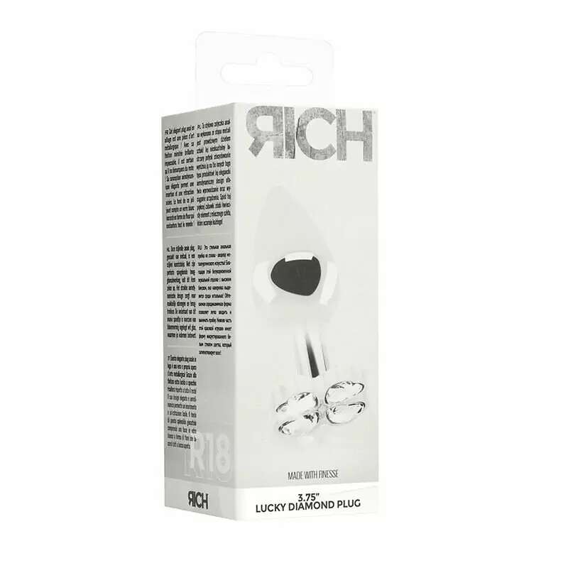 Серебряная анальная пробка с бриллиантовыми кристаллами в форме цветка -3,1 см.